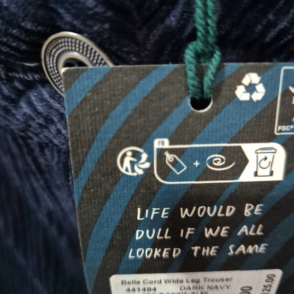 WHITE STUFF BELLE CARD WIDE LEG TROUSERS – DARK NAVY, UK 16R (EU 44, US 12)