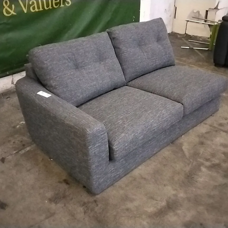 QUALITY BRITISH DESIGNER DARK GREY FABRIC SOFA SECTION 