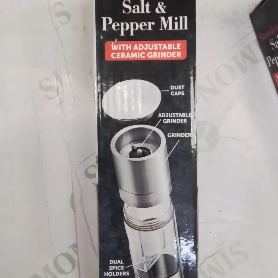 8 BRAND NEW FUSION FOOD CARE STAINLESS STEEL SALT AND PEPPER MILLS