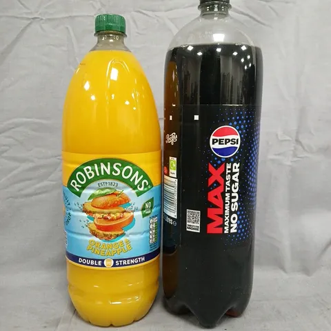 APPROXIMATELY 4 ASSORTED FOOD AND DRINK ITEMS TO INCLUDE PEPSI MAX 2 LITRE BOTTLE, ROBINSONS 1.75 BOTTLE, ETC