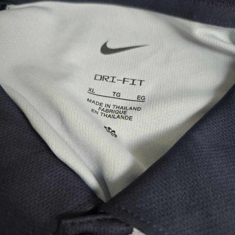 NIKE DRI-FIT POLO SHIRT – LIGHT BLUE WITH NAVY TRIM, MEN'S XL