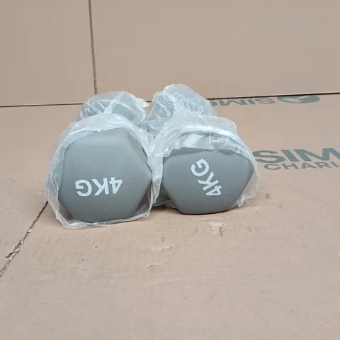 2 X 4 KG DUMBBELLS GREY