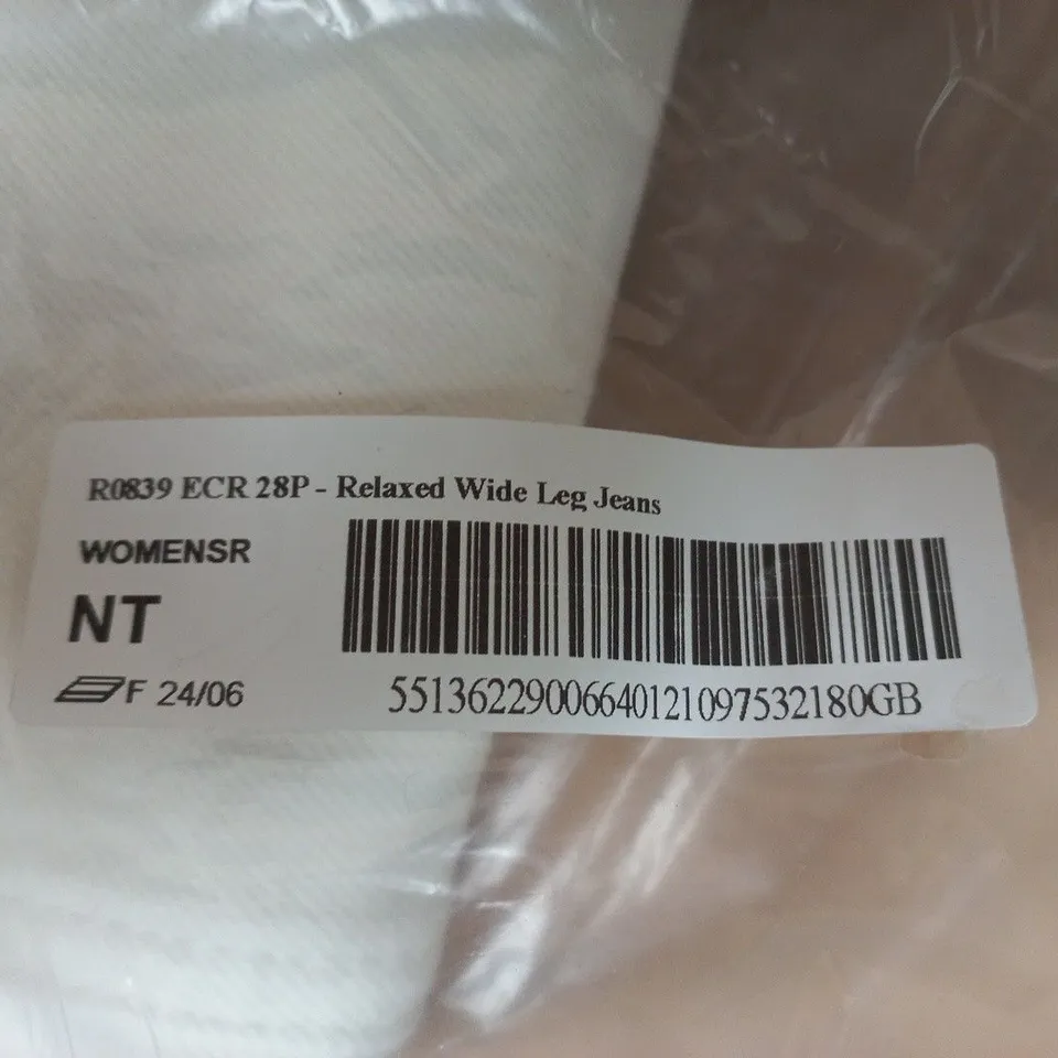 WOMEN'S RELAXED WIDE-LEG JEANS – UK 10 (28P) WHITE