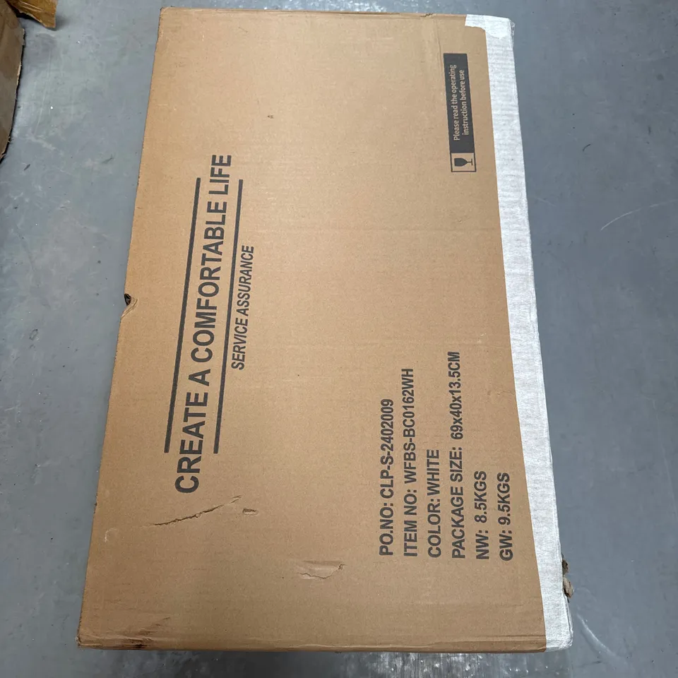 BOXED CORNER SHELVING UNIT WHITE