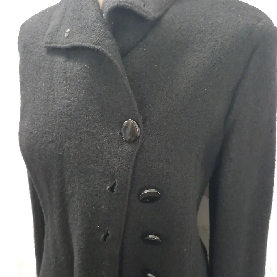 JOYCE RIDINGS BUTTON FRONT BLACK JACKET - SIZE UNSPECIFIED