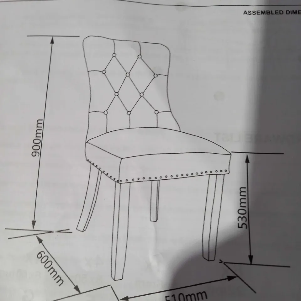 WARWICK VELVET STANDARD DINING CHAIRS