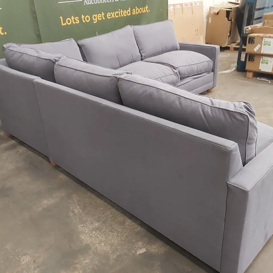 QUALITY DESIGNER CORNER SOFA BED - GREY FABRIC