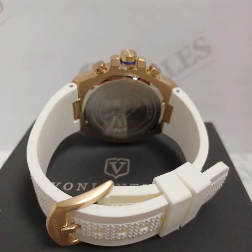 VONLANTHEN TRIPLE DIAL RUBBER STRAP WATCH