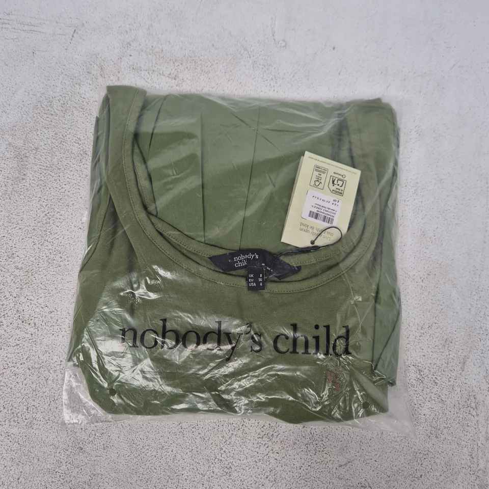 BAGGED NOBODY'S CHILD COLORADO MIDI DRESS IN GREEN SIZE UK 8