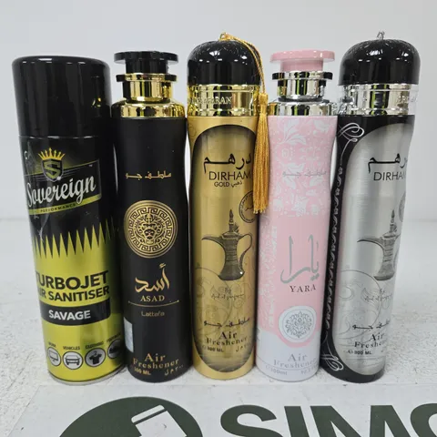 APPROXIMATELY 15 ASSORTED AEROSOLS TO INCLUDE TURBOJET AND ASSORTED AIR FRESHENERS