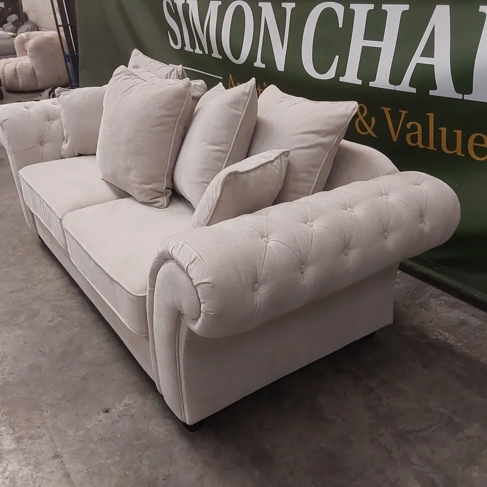 WINDSOR 3 SEATER FABRIC SCATTER BACK SOFA - NATURAL  RRP £949