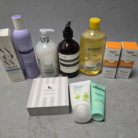 APPROXIMATEY 15 HEALTH AND BEAUTY PRODUCTS TO INCLUDE DOCK&BAY HAIR WRAP, SLEF TANNING BUTTER, AND AESOP HAND WASH ETC. - COLLECTION ONLY