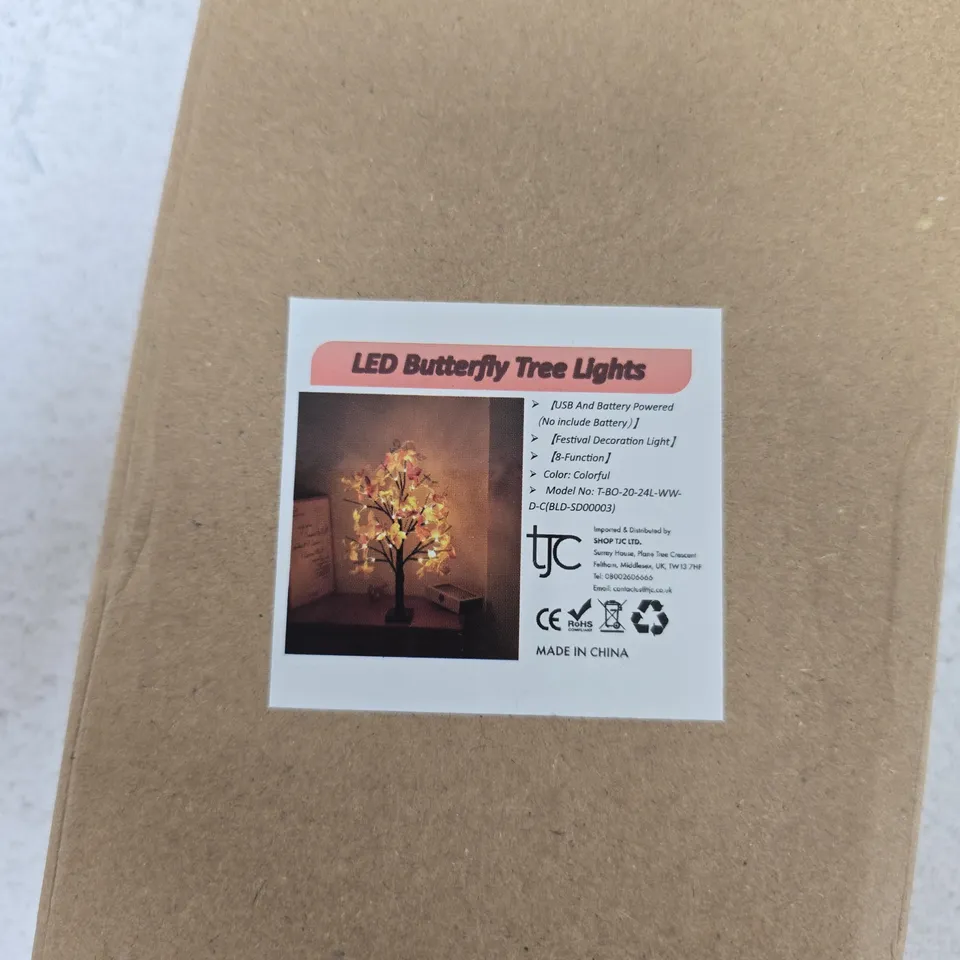 APPROXIMATELY 24 BOXED DECORATIVE LED BUTTERFLY TREE LAMPS - COLORFUL 