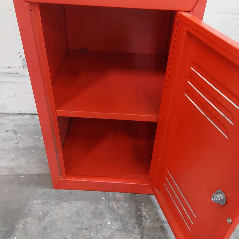 RED METAL SINGLE DOOR CUPBOARD
