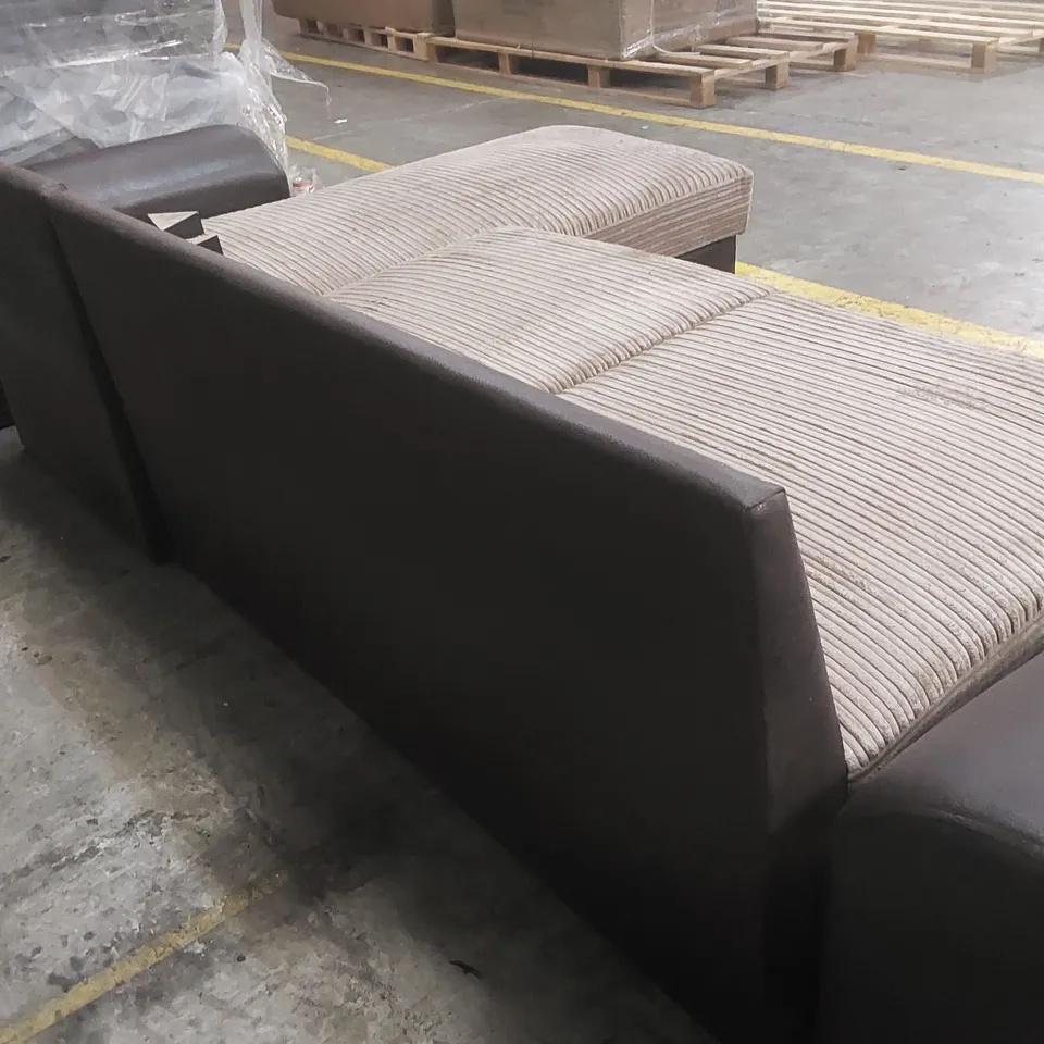 QUALITY DESIGNER ACEE CORNER SOFA BED JUMBO CORD UPHOLSTERY