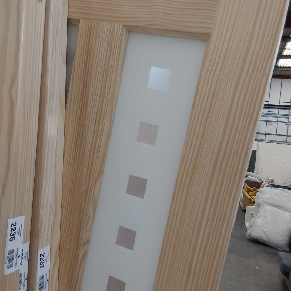 VERTICAL TWO PANEL GLAZED CLEAR PINE INTERNAL DOOR 2040 × 826mm