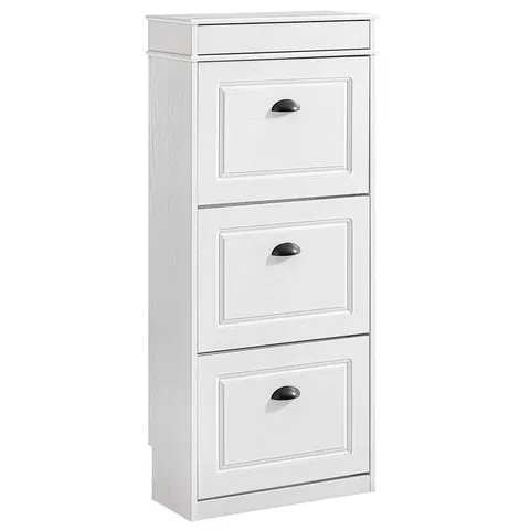 BOXED MORIAH 12 PAIR FLIP DOWN SHOE STORAGE - WHITE (1 BOX)