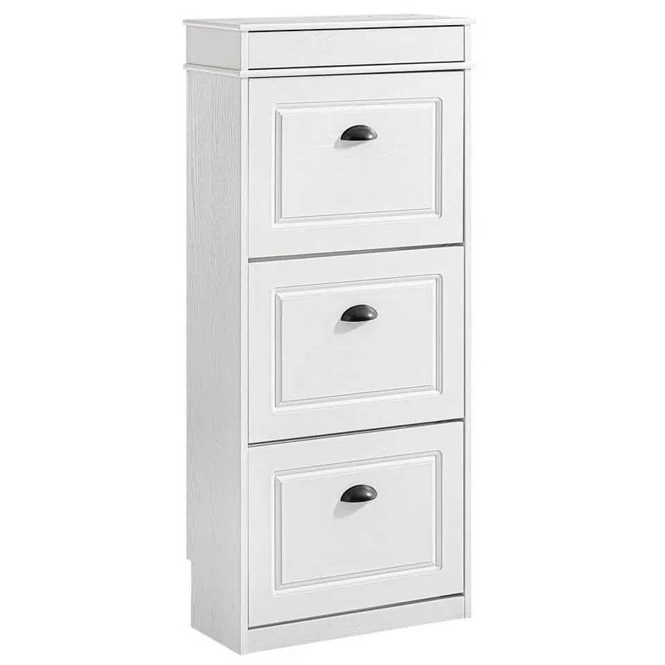 BOXED MORIAH 12 PAIR FLIP DOWN SHOE STORAGE - WHITE (1 BOX)