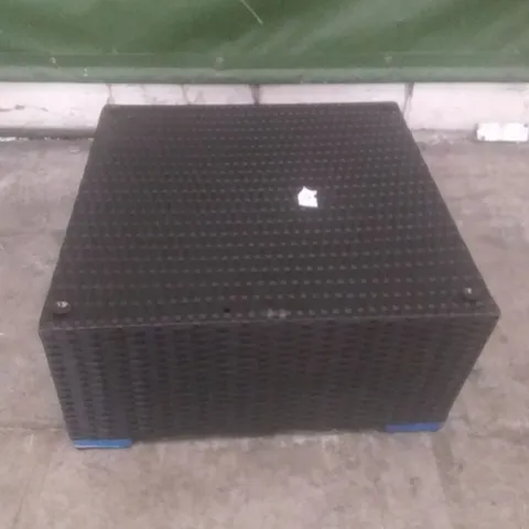 RATTAN EFFECT GARDEN COFFEE TABLE BLACK