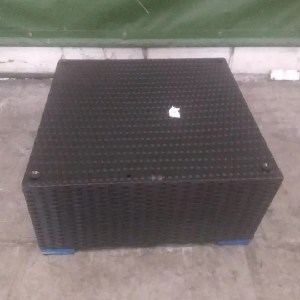 RATTAN EFFECT GARDEN COFFEE TABLE BLACK