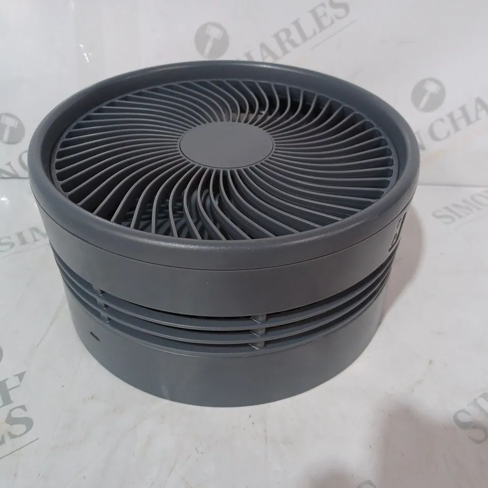 BOXED BELL & HOWELL RECHARGEABLE EXTENDABLE DESK & FLOOR FAN, GREY