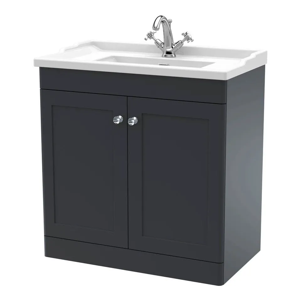 BOXED 800MM FLOOR STANDING 2-DOOR VANITY& BASIN SINK