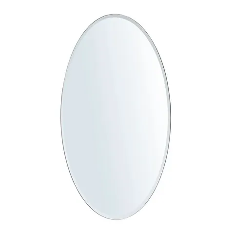 BOXED MODERN FRAMELESS OVAL WALL MOUNTED MIRROR, CD0561 (1 BOX)
