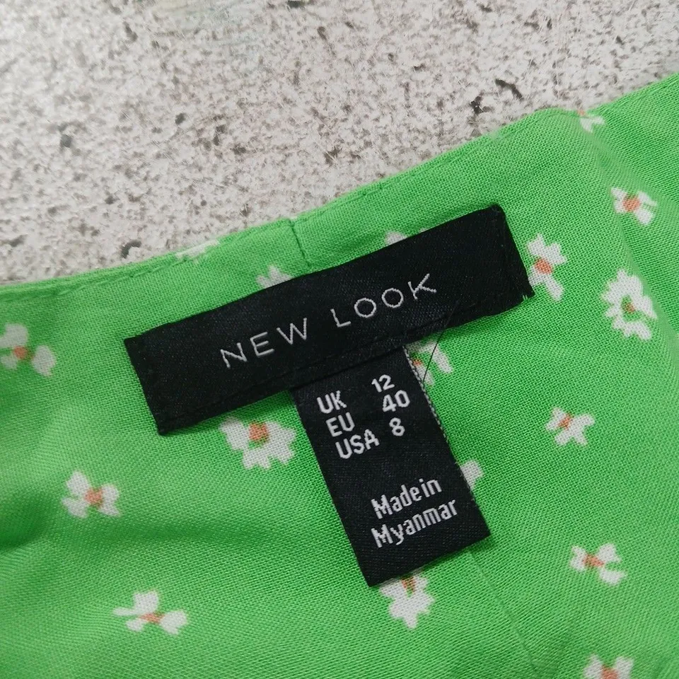 NEW LOOK GREEN FLORAL DRESS, UK 12