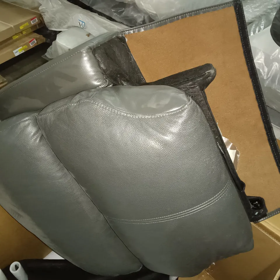 LOT OF 3 ASSORTED UPHOLSTERED FAUX LEATHER SOFA PARTS