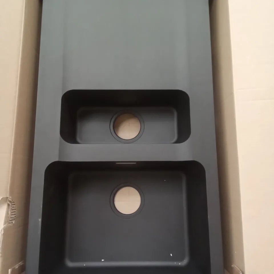BOXED FRANKE 100 X 51CM 2 BOWL + DRAINER SINK - BLACK 