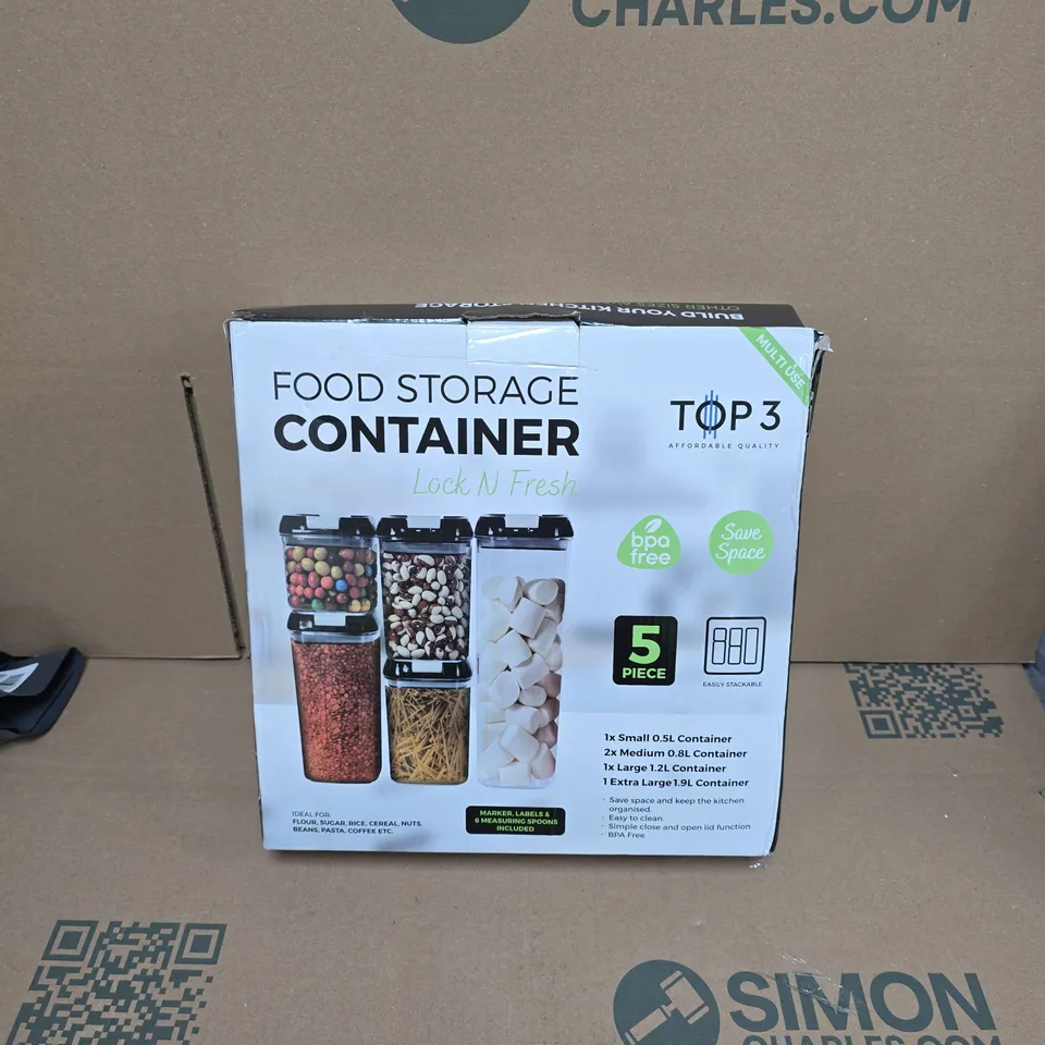 TOP 3 FOOD STORAGE CONTAINERS – 5-PIECE SET (LOCK N FRESH)