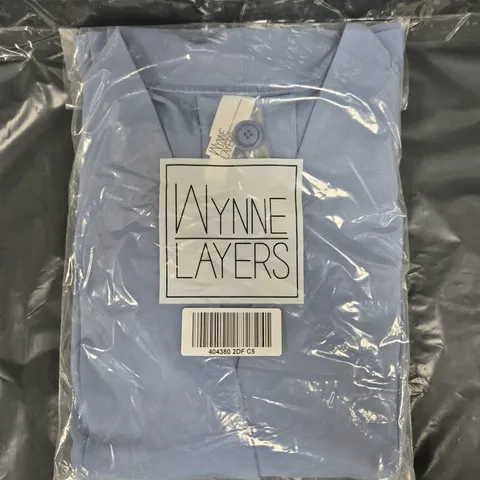 SEALED WYNNE LAYERS LONG SLEEVE WOMEN'S TOP IN POWDER BLUE SIZE LARGE