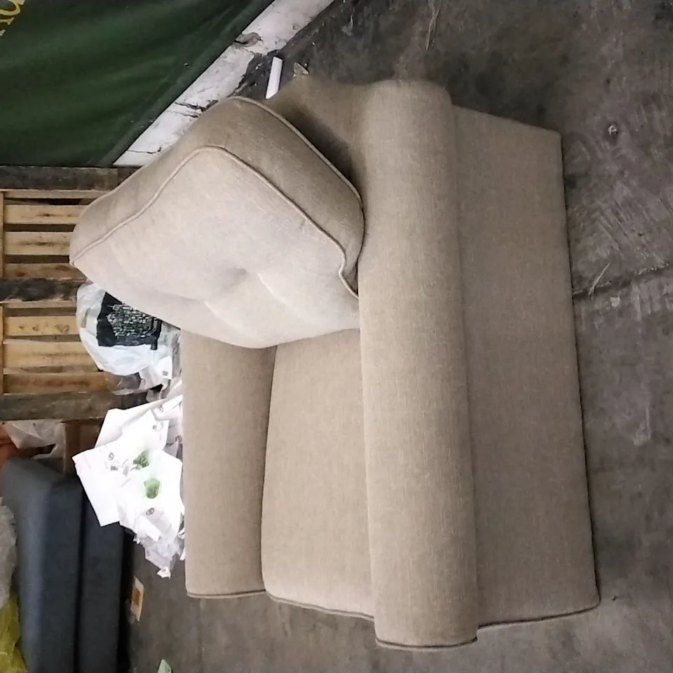 QUALITY DESIGNER BEIGE FABRIC ARMCHAIR 