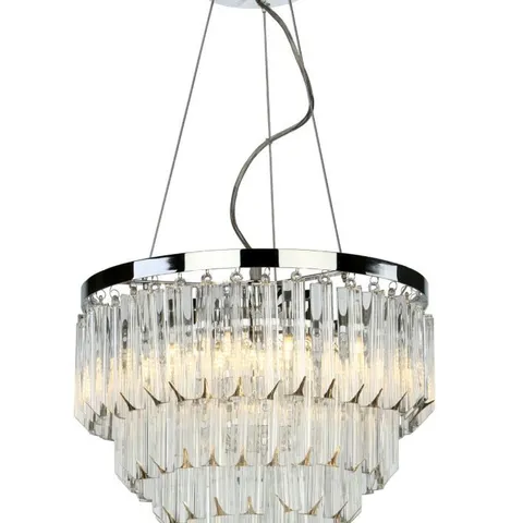BOXED DAR LIGHTING FAME 5 LIGHT PENDANT POLISHED CHROME GLASS 5 X 40W MAX G9 LAMP NOT INCLUDED