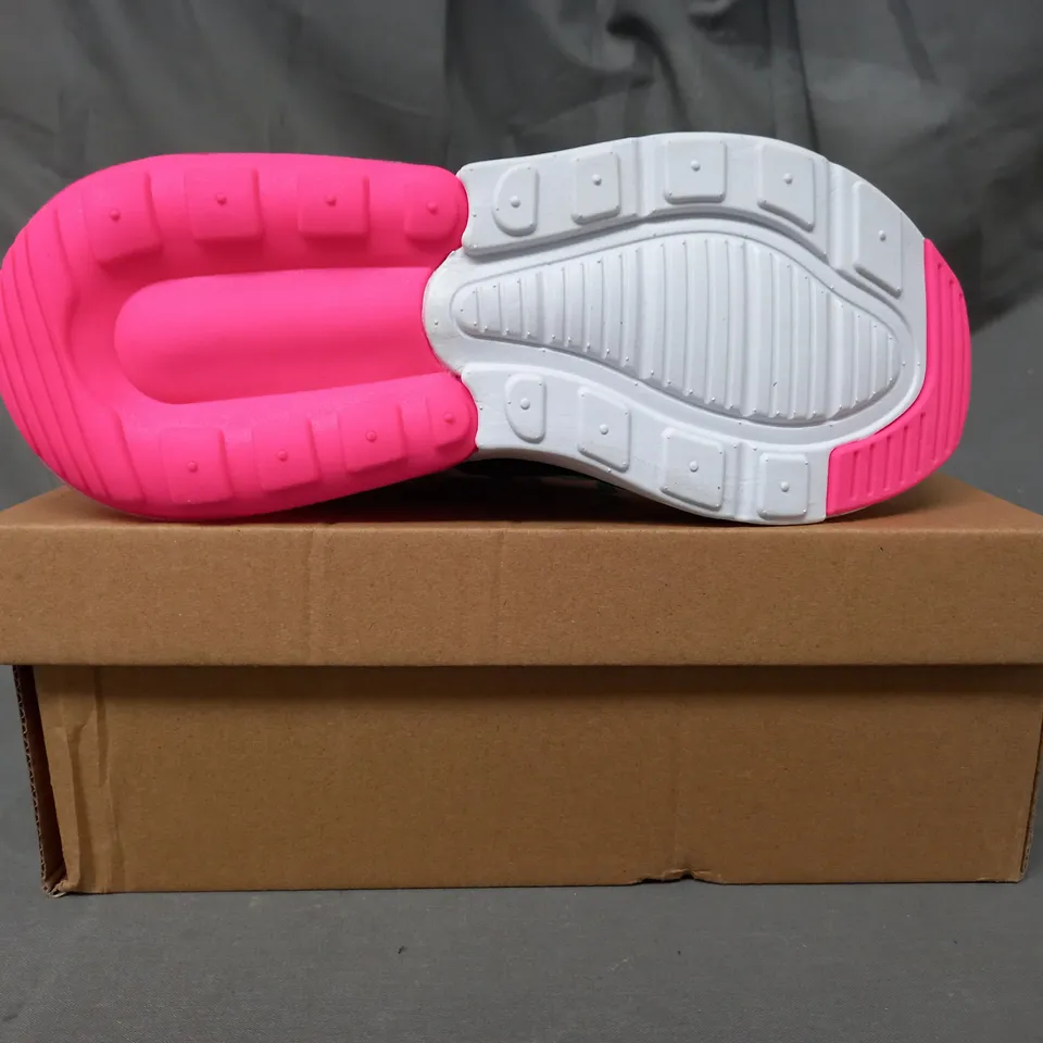 BOXED PAIR OF AIR270 SHOES IN WHITE/PINK EU SIZE 36