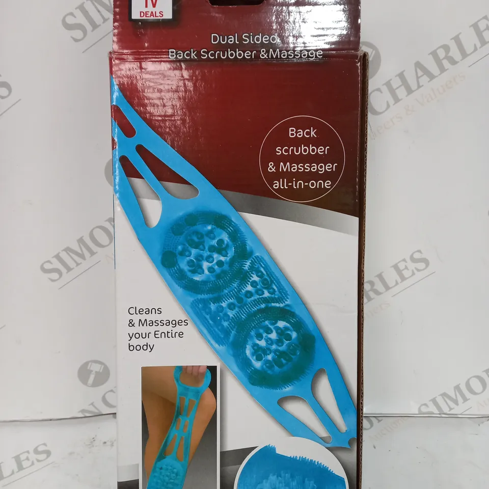 BOXED DUAL SIDED BACK SCRUBBER AND MASSAGER IN ONE