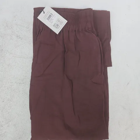 NOBODY'S CHILD RUMI TROUSERS IN DARK BROWN SIZE UK 10