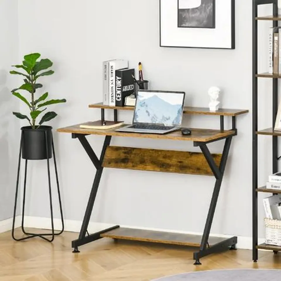 BOXED DESK BLACK/BROWN