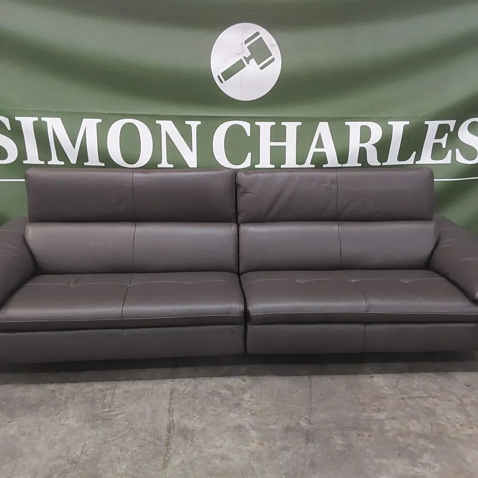 QUALITY DESIGNER ITALIAN MADE LARGE 4 SEATER ELECTRIC RECLINER LEATHER SOFA