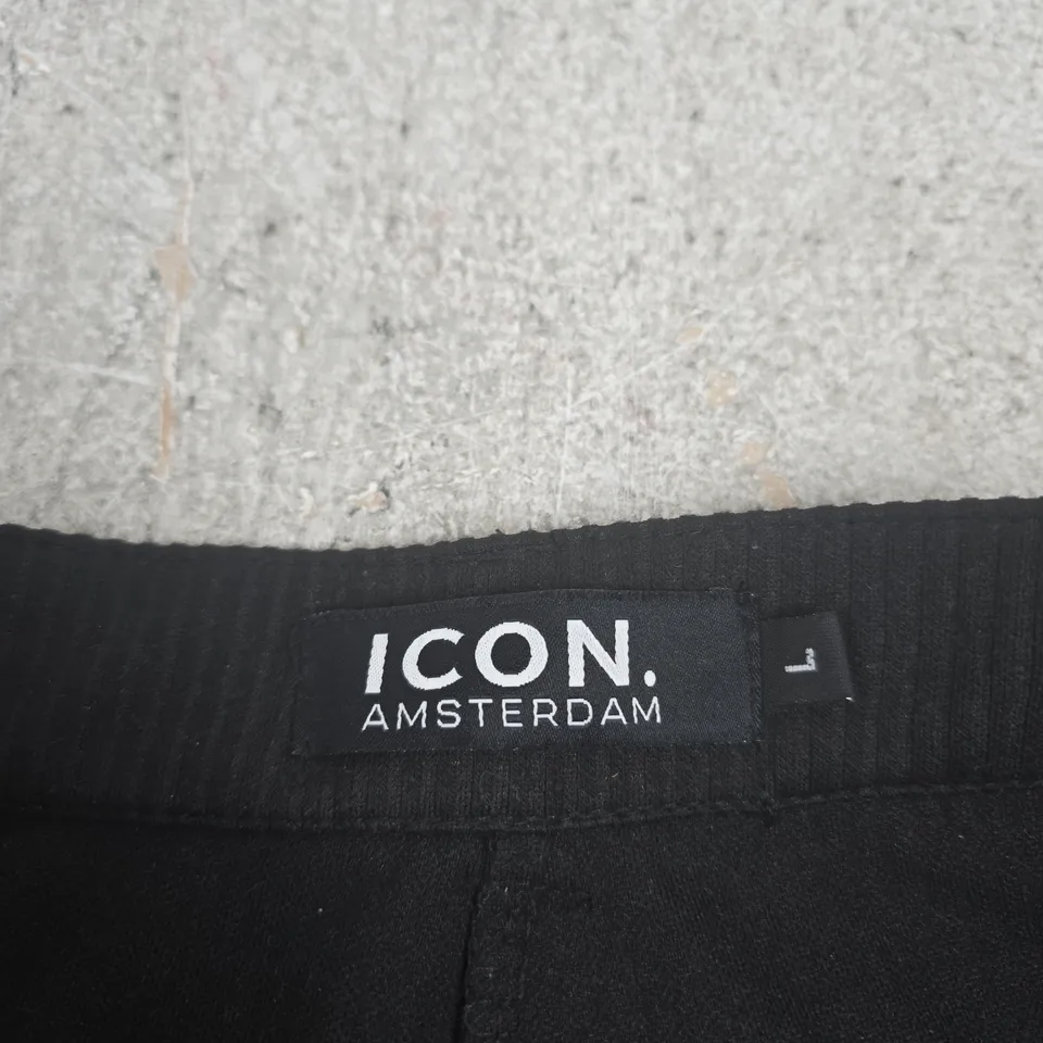 ICON AMSTERDAM BLACK CORDUROY TROUSERS – UK SIZE L