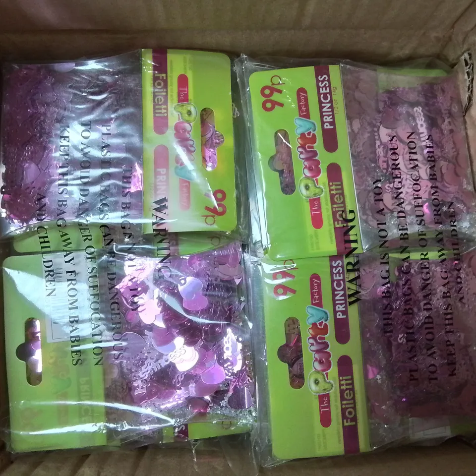 PALLET OF APPROXIMATELY 6800 ASSORTED CONFETTI ITEMS TO INCLUDE - THE PARTY FACTORY FOILETTI PRINCESS - EUROWRAP 30 CONFETTI - THE PARTY FACTORY FOILETTI AGE 13 ETC