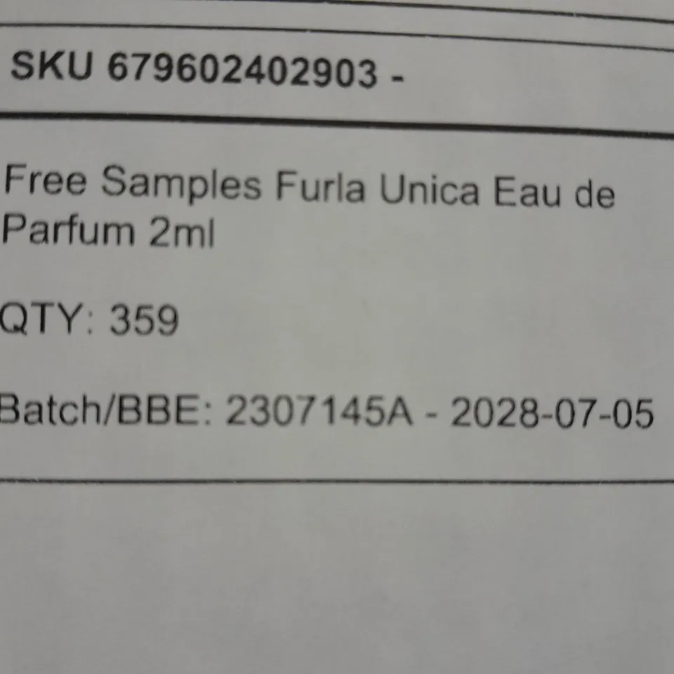APPROXIMATELY 359 FURLA UNICA 2ML EAU DE PARFUM SAMPLES