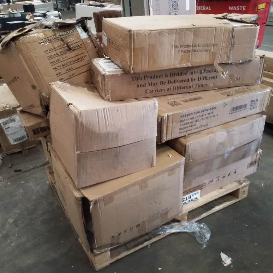 PALLET CONTAINING ASSORTED FLATPACK FURNITURE PARTS 