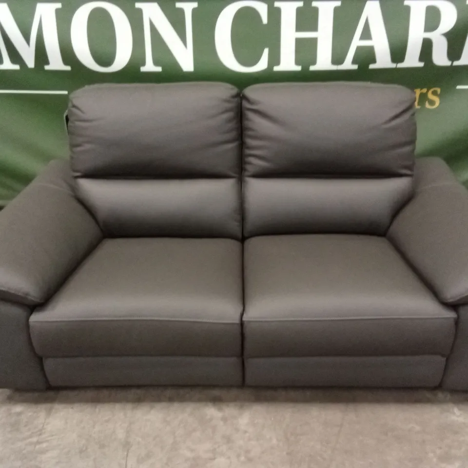 PAVILION 2 SEATER LEATHER/FAUX LEATHER POWER RECLINER SOFA - CHARCOAL RRP £949