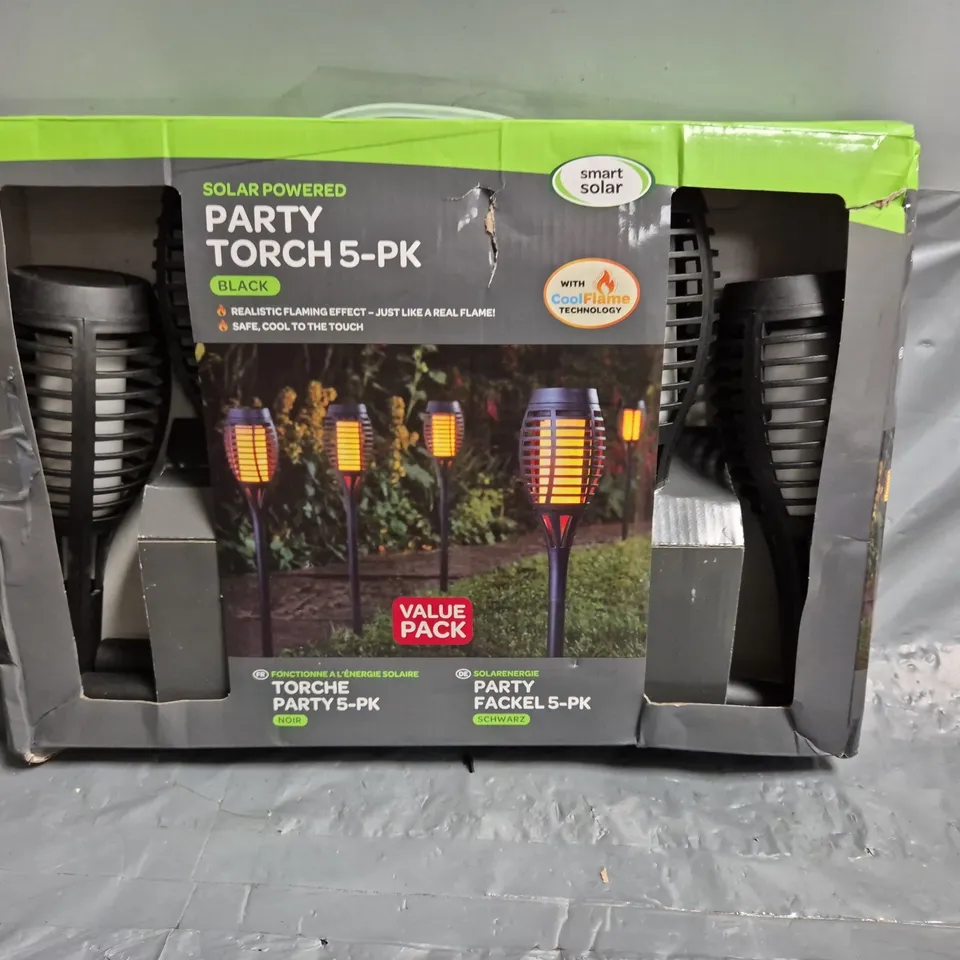 SOLAR POWERED PARTY TORCH 5 PACK RRP £19.99