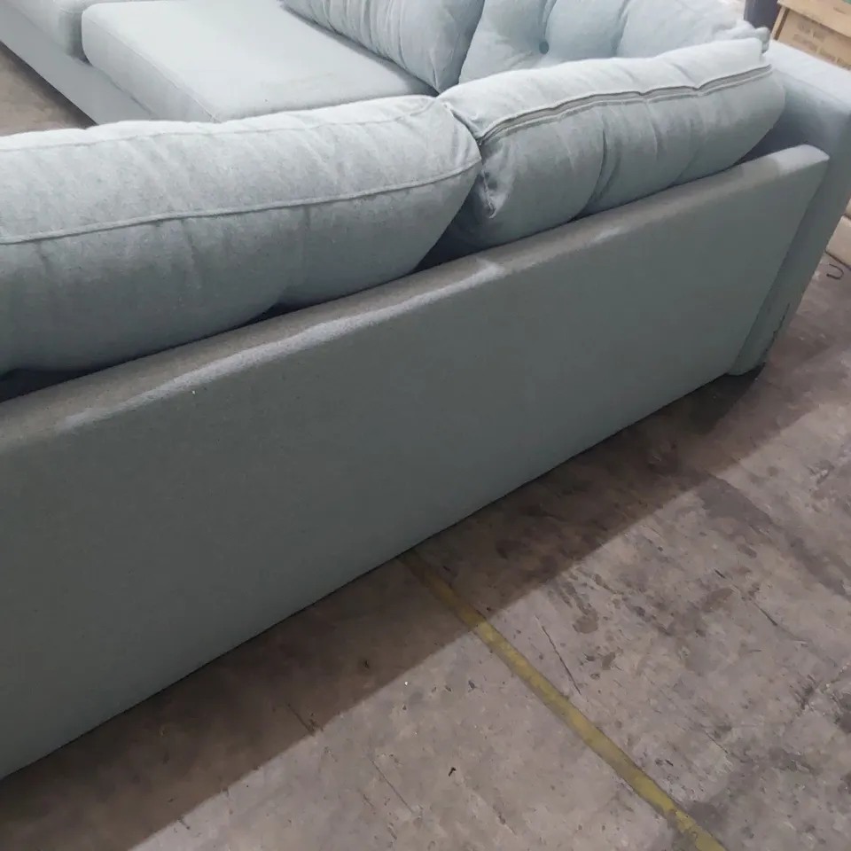 DESIGNER CORNER GROUP WITH FOLD OUR BED DUCK EGG BLUE FABRIC 