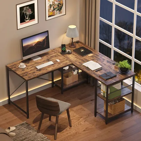BOXED FORTSON L-SHAPE COMPUTER DESK