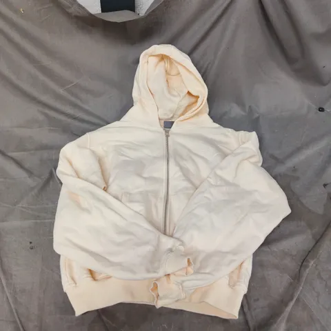 CERNUCCI CREAM ZIP WOMENS HOODIE, SIZE S