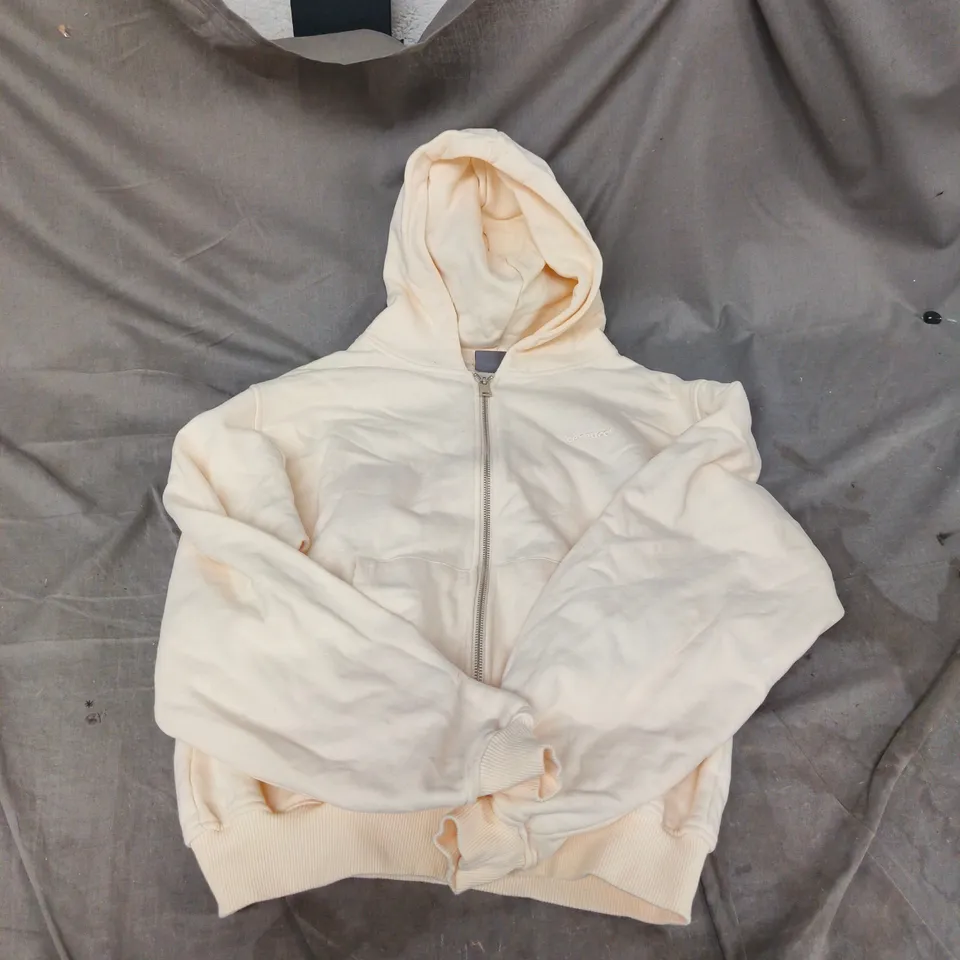 CERNUCCI CREAM ZIP WOMENS HOODIE, SIZE S