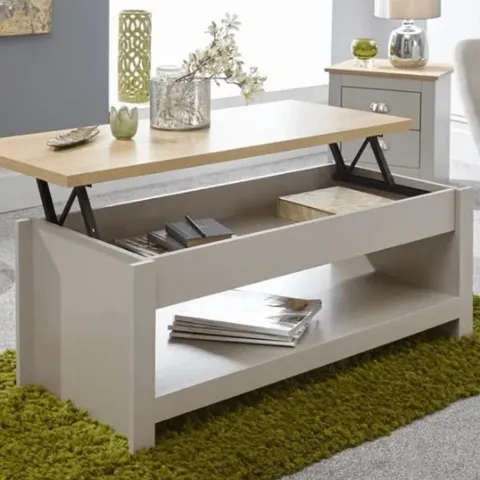 BOXED LANCASTER LIFT UP COFFEE TABLE - GREY